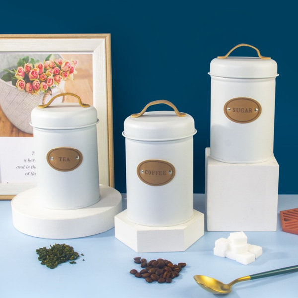 MESEVEN Sealed metal storage canisterfor sugar coffee tea five grain